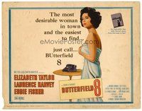 1x090 BUTTERFIELD 8 TC '60 callgirl Elizabeth Taylor is the most desirable and easiest to find!