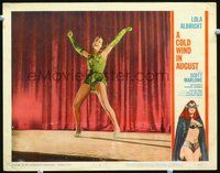 1x436 COLD WIND IN AUGUST LC #4 '61 sexy Lola Albright in wild costume for dance number!