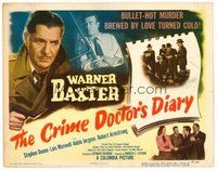 1x118 CRIME DOCTOR'S DIARY TC '49 detective Warner Baxter, bullet-hot murder brewed by love!