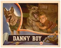 1x043 DANNY BOY LC '46 close up of U.S. Marine K-9 Corps German Shepherd dog hero with young boy!