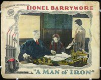 1x723 MAN OF IRON LC '25 Lionel Barrymore, Mildred Harris, Winifred Barry in early silent!