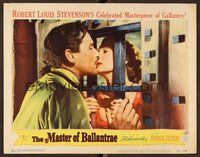 1x743 MASTER OF BALLANTRAE LC #2 '53 Errol Flynn kisses Beatrice Campbell through prison bars!