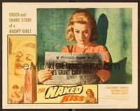1x779 NAKED KISS LC #6 '64 Sam Fuller, c/u of sexy bad girl Constance Towers reading newspaper!
