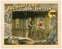 1x024 NIGHT CRY LC '26 cool border art of Rin Tin Tin in moonlight watching men around campfire!