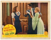 1x790 NIGHT TO REMEMBER LC '42 Loretta Young catches Brian Aherne embracing Lee Patrick!
