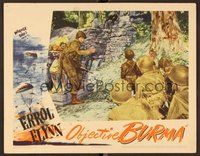 1x799 OBJECTIVE BURMA LC '45 cool image of Errol Flynn leading World War II commandos!