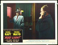 1x851 RED LIGHT LC #3 '49 George Raft in fedora & trench coat watches Harry Morgan on phone!