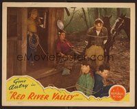 1x854 RED RIVER VALLEY LC R44 Gene Autry & tired Smiley Burnette have bad guys all tied up!