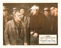 1x876 RUN FOR COVER LC R60s wounded James Cagney argues with large crowd of men, Nicholas Ray!