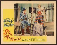 1x881 SAN ANTONIO LC '45 Texas western adventure, image of Errol Flynn & Alexis Smith on stairs!