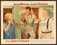 1x885 SEA CHASE LC #2 '55 sexy Lana Turner is shocked to see John Wayne holding a gun!
