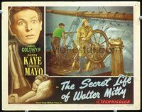 1x888 SECRET LIFE OF WALTER MITTY LC #4 '47 great image of Danny Kaye at ship's wheel in raincoat!