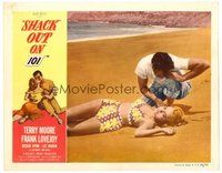 1x894 SHACK OUT ON 101 LC '56 sexy Terry Moore unconscious in bikini on beach!