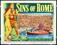 1x907 SINS OF ROME LC #1 '54 mighty Italian spectacle, cool image of ancient ship!