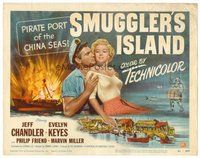 1x256 SMUGGLER'S ISLAND TC '51 art of Jeff Chandler & sexy Keyes, Pirate Port of the China Seas!