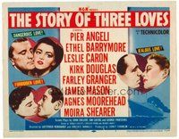 1x267 STORY OF THREE LOVES TC '53 Kirk Douglas, Pier Angeli, Leslie Caron, Granger, Mason