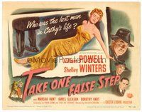 1x273 TAKE ONE FALSE STEP TC '49 full-length art of sexy Shelley Winters, William Powell!