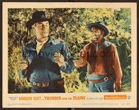 1x960 THUNDER OVER THE PLAINS LC #3 '53 bad guy holds cowboy Randolph Scott at gunpoint!