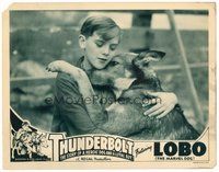 1x039 THUNDERBOLT LC '35 close up of heroic canine Lobo the Marvel Dog hugging young boy!