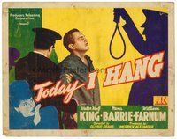 1x289 TODAY I HANG TC '42 wonderful image of scared man with silhouette of uniformed hangman!