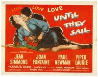 1x300 UNTIL THEY SAIL TC '57 great romantic close up of Paul Newman & sexy Jean Simmons!