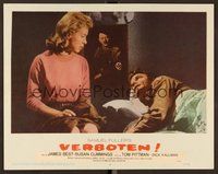 1x975 VERBOTEN LC #6 '59 directed by Sam Fuller, woman by man who has Hitler portrait on his wall!