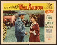 1x981 WAR ARROW LC #5 '54 worried Maureen O'Hara looks at Jeff Chandler inside fort!