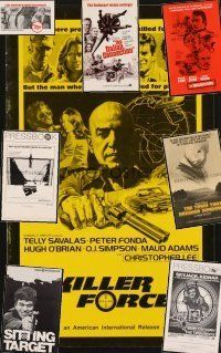 1y011 LOT OF 25 UNCUT, CRIME/SPY/THRILLER PRESSBOOKS '68 - '77 Killer Force, Prime Cut & more!