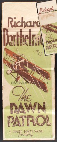 1y017 LOT OF 2 FOLDED DAWN PATROL AUSTRALIAN LONG DAYBILLS '30 Howard Hawks, cool bi-plane art!