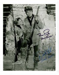 1y238 DANIEL BOONE signed 8x10 REPRO still '80s by BOTH Fess Parker AND Darby Hinton!