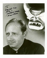1y265 ROBERT BLOCH signed 8x10 REPRO still '80s close portrait of the great horror/sci-fi author!