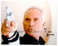 1y273 TERENCE STAMP signed color 8x10 REPRO still '00 great close portrait pointing gun!