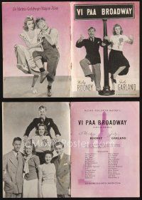 1y328 BABES ON BROADWAY Danish program '46 different images of Mickey Rooney & Judy Garland!