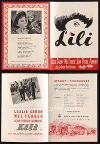 1y345 LILI Danish program '53 different images & artwork of sexy young Leslie Caron!