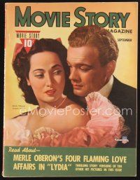 1y067 MOVIE STORY magazine September 1941 artwork of Merle Oberon & Joseph Cotten in Lydia!
