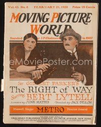 1y056 MOVING PICTURE WORLD exhibitor magazine February 21, 1920 Helen Keller, Return of Tarzan!