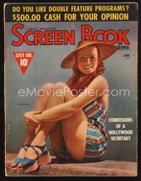 1y071 SCREEN BOOK magazine June 1939 great seated portrait of Virginia Bruce in summer outfit!