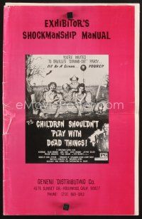 1y102 CHILDREN SHOULDN'T PLAY WITH DEAD THINGS pressbook '72 Benjamin Clark cult classic!