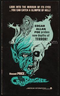 1y104 CRY OF THE BANSHEE pressbook '70 Edgar Allan Poe probes new depths of terror, cool artwork!