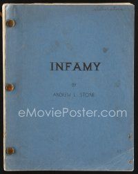 1y186 DECKS RAN RED revised draft script January 27, 1958, screenplay by Andrew L. Stone, Infamy!