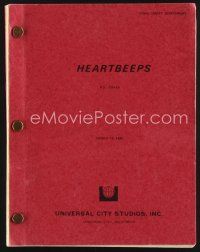 1y199 HEARTBEEPS final draft script Mar 13, 1980, screenplay by John Hill, includes production art!