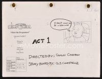 1y204 KING OF THE HILL TV storyboard script August 8, 1999, screenplay for Meet the Propaniacs!