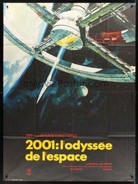1z079 2001: A SPACE ODYSSEY French 1p R70s Stanley Kubrick, art of space wheel by Bob McCall!