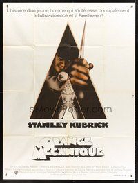 1z131 CLOCKWORK ORANGE French 1p R70s Stanley Kubrick classic, art of Malcolm McDowell by Castle!