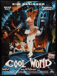 1z133 COOL WORLD French 1p '94 different image of live-action Kim Basinger in cartoon world!