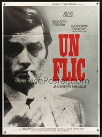1z143 DIRTY MONEY French 1p '72 Jean-Pierre Melville's Un Flic, close up of smoking Alain Delon!