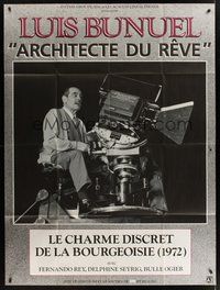 1z144 DISCREET CHARM OF THE BOURGEOISIE French 1p R80s c/u of Luis Bunuel working movie camera!