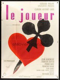 1z172 GAMBLER French 1p '58 Claude Autant-Lara's Le Joueur, cool different art by Clement Hurel!