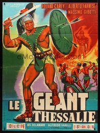 1z178 GIANTS OF THESSALY French 1p '61 art of gladiator by Constantine Belinsky!