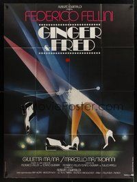 1z179 GINGER & FRED French 1p '86 Federico Fellini, Mastroianni, Masina, different Bourduge art!